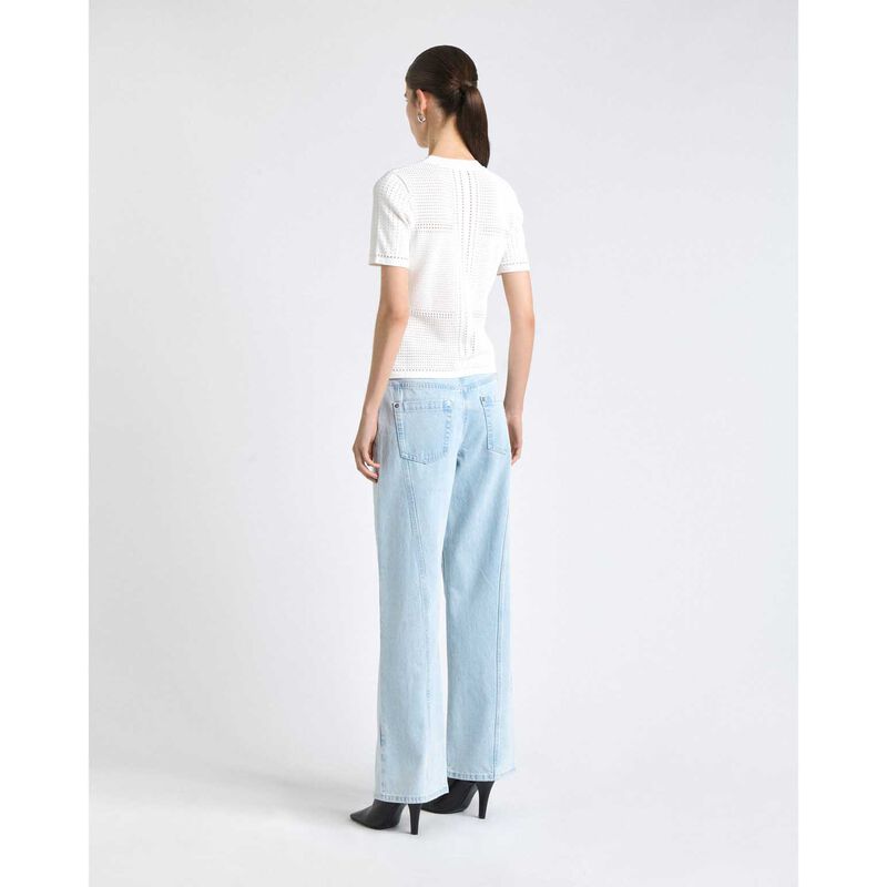 Cue Perforated Short Sleeve Knit Top image number 1